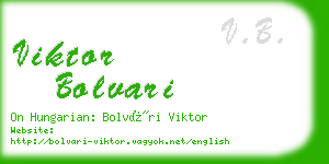 viktor bolvari business card